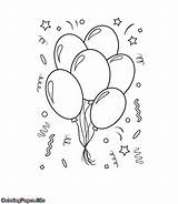 Coloring Balloons Birthday Pages Happy Colouring Kids Printable Print Coloringpages Site Sheets Drawing sketch template
