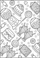 Coloring Pages Candy Sweets Adult Colouring Food Printable Sheets Kids Cute Book Dover Publications Adults Welcome Calm Choose Board Paper sketch template