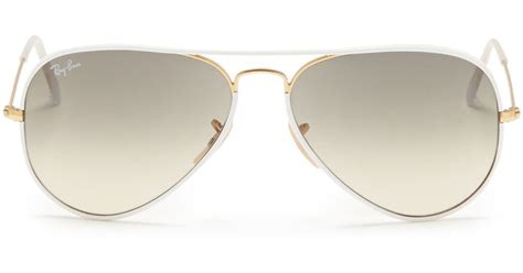 lyst ray ban aviator full colour acetate rim wire sunglasses in white