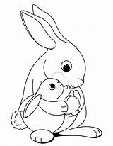 Coloring Pages Printable Bunny Bunnies Hugging Popular sketch template