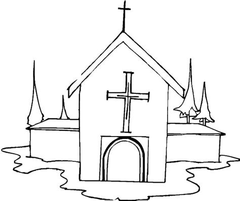 church coloring pages  kids  place  color