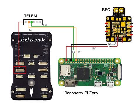 wiring  connecting pixhawk  raspberry pi rc bellergys drones