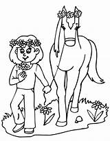 Horse Coloring Girl Pages Horses Tiaras Clipart Printables Printactivities Kids Library Cliparts Popular sketch template