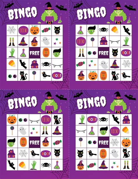 printable halloween bingo cards play party plan