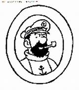 Tintin Haddock Captain Coloring Pages Print Book Drawing Coloriage Kids sketch template