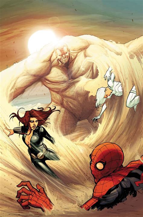 Spider Man Silver Sable And Black Widow Vs Sandman By