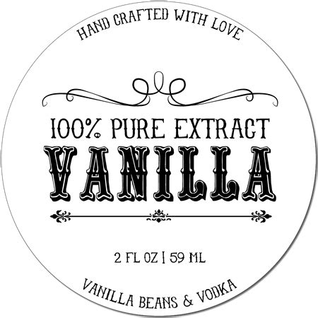 homemade vanilla labels printable tags recipe homemade