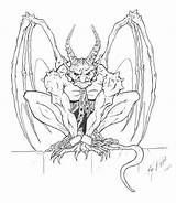 Gargoyle Drawing Concept Gargoyles Coloring Pages Tattoo Outline Deviantart Adult Books Choose Board Getdrawings sketch template
