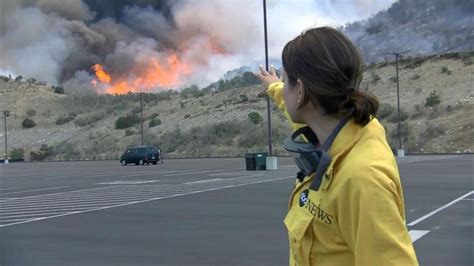 california state san marcos wildfire   close blazing wildfire