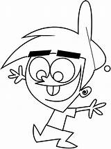 Timmy Turner Oddparents Fairly Magicos Padrinhos Coloringonly sketch template