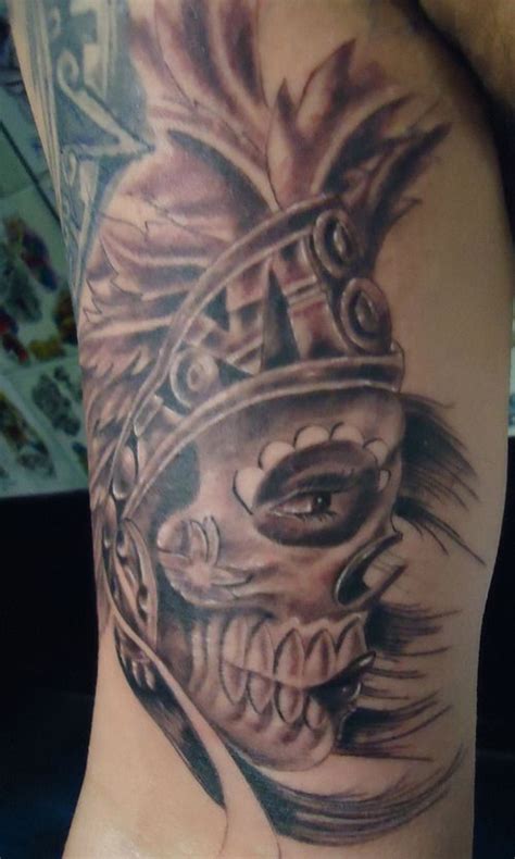 skull warrior aztec tattoos for men full and half sleeve tattoos pinterest tattoos for men