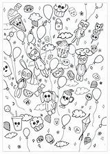 Kawaii Colorare Kids Doodling Colorier Chloe Easy Enfants Adulti Colouring Justcolor Festif Coloriages Erwachsene Malbuch Gekritzel Printable Drawing Gribouillage Difficiles sketch template