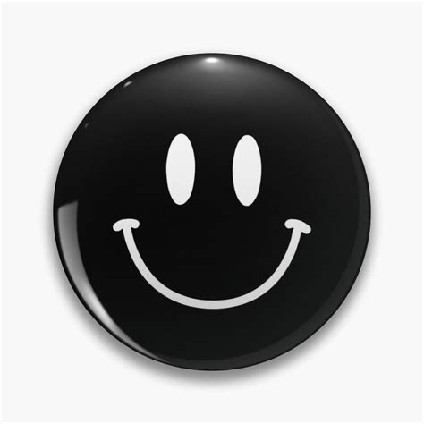 black smiley face happy face emoji pin  adam nicolson smiley