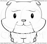 Bulldog Baby Cartoon Upwards Coloring Clipart Smiling Thoman Cory Outlined Vector Royalty Illustration sketch template