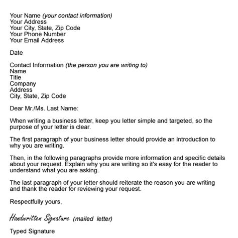 business letter template letter resume