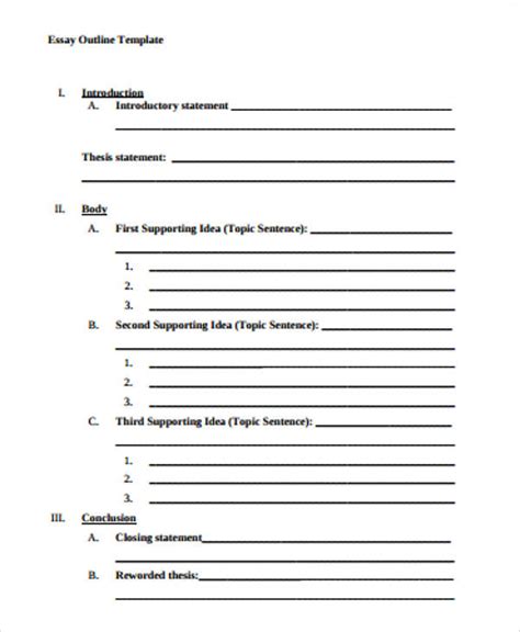 sample essay templates  ms word google docs pages