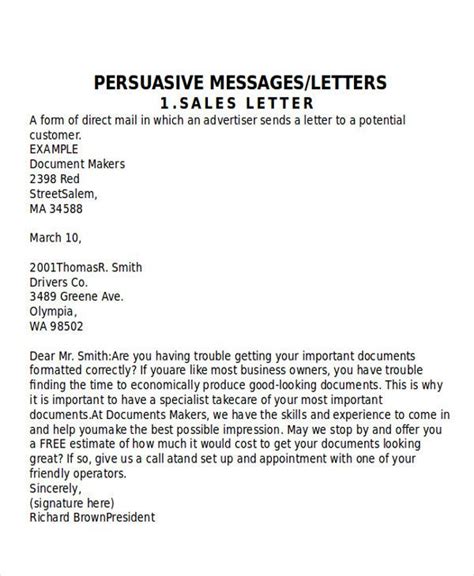 sample persuasive letters unique sample persuasive business letter