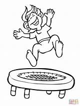 Trampoline Coloring Jumping Kid Jump Pages Printable Clipart Drawing Gymnastics Color Kids Supercoloring Clipground High Click Popular Dot Coloringhome Size sketch template