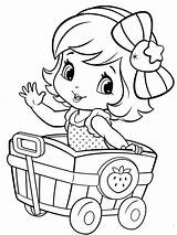 Coloring Pages Strawberry Girl Baby Shortcake Little Girls Kids Cartoon Printable Colouring Wagon Sheets Disney Friends Cute Visit Choose Board sketch template
