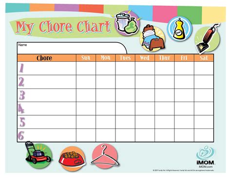 chore chart templates  kids templatelab