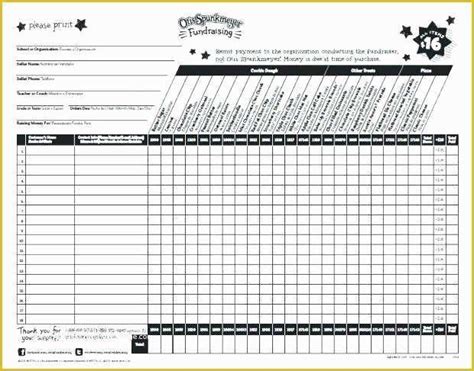 printable fundraiser order form template  blank fundraiser order