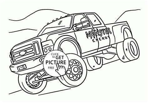 monster energy truck coloring page  kids transportation coloring