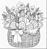 Easter Coloring Pages Basket Adults Eggs Printable Adult Spring Sheets Kleurplaten Drawings Colouring Coloriage Volwassenen Printemps Målarböcker Color Icolor Kleuren sketch template