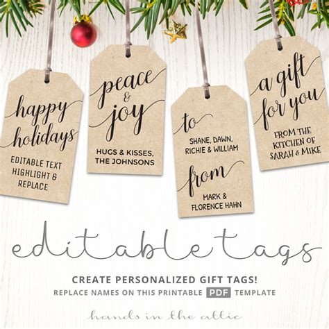 editable christmas gift tags