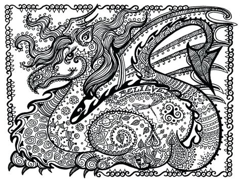 printable dragon coloring pages  adults  getdrawings