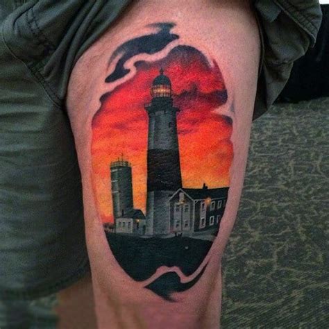 90 Sunset Tattoos For Men Fading Daylight Sky Designs