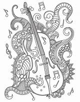 Violin Mandala Musical Sheets Colorish Zentangle Kolorowanka sketch template