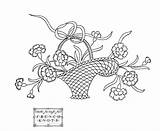 Embroidery Patterns Flower Transfer Flowers Basket Fabulous Pattern Knots French Designs Hand Carnations Small Vintage Floral sketch template
