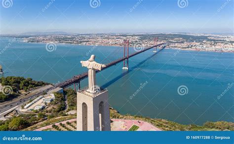 aerial panorama  sky   drone  bridge  april    statue  jesus christ