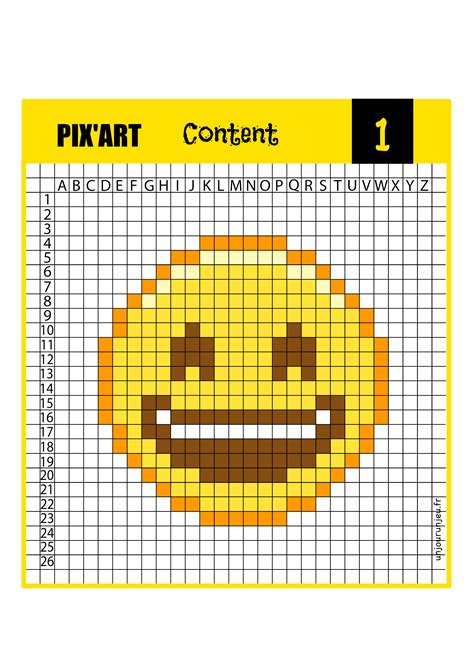 modeles de pixel art smiley  telecharger  jour  jeu