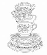 Tea Coloring Party Pages Adult Book Elegant Printable Sheets Issuu Adults Coffee Cup Colouring Drawing Choose Board sketch template