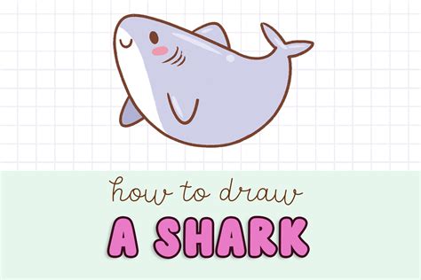 draw  cute shark easy step  step  kids