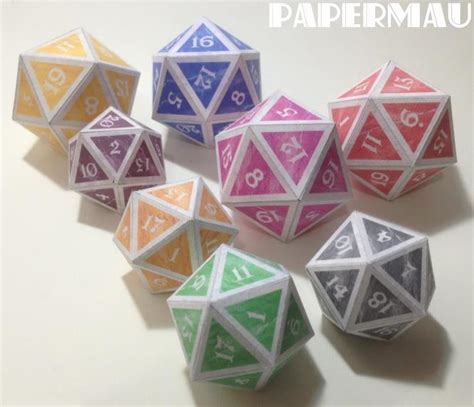 papermau twenty sided dice papercraft set  papermau