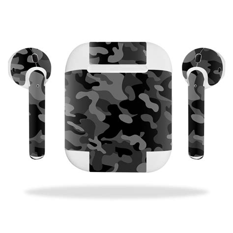 mightyskins protective vinyl skin decal  apple airpods wrap cover sticker skins black camo