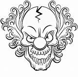 Clowns Psycho sketch template
