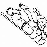 Coloring Pages Sledding Winter Clipart Cartoon Cliparts Drawing Person Sled Hockey Player Clip Kid Library Gif Print Popular Downhill Down sketch template
