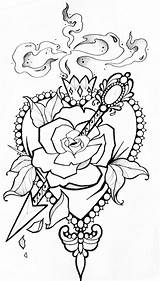 Tattoo Coloring Pages Badass Drawings Gothic Cross Books Stencil Choose Board Colorful Outline Animal sketch template
