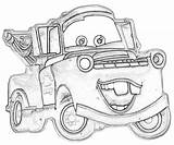 Mater Coloring Pages Cars Mcqueen Lightning Tow Printable Disney Color Getcolorings Printablee Print sketch template