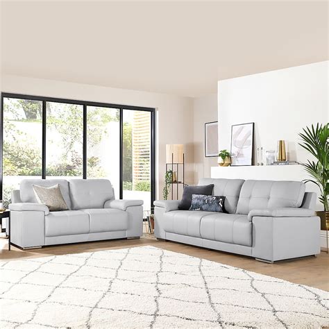 kansas light grey leather  seater sofa set furniture  choice