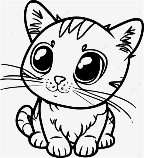 cat coloring page  kids vector cat drawing ring drawing kid
