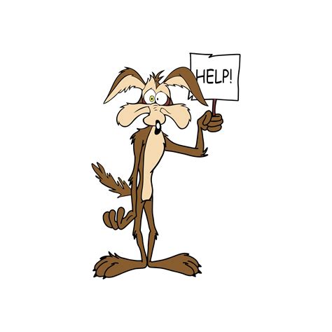 Wile E Coyote 5 Help Sign Wile Coyote Wilee Looney Tunes Etsy