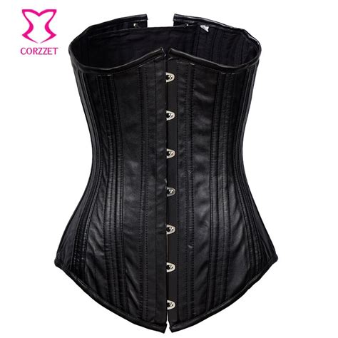 women black steel boned gothic corset steampunk underbust corsets and