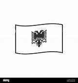 Flagge Albanische Zeichnen Albanien Albania Umriss sketch template