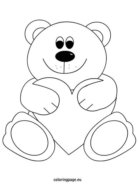 teddy bear  heart coloring page