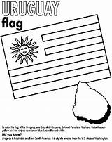 Uruguay Coloring Crayola Pages Flag Flags Country Color America South Au Latin sketch template