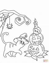 Halloween Coloring Cat Jack Pages Lantern Lanterns Kids Kleurplaten Printable Kleurplaat Van Print sketch template